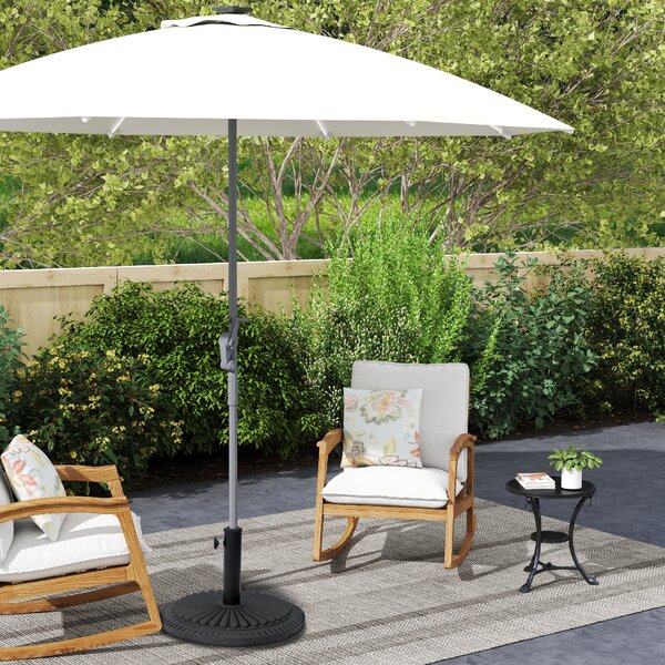 Outsunny Garden 15kg Round Parasol Base Cement Outdoor Umbrella Weight Stand Black Aosom UK