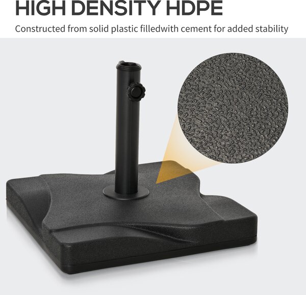 Outsunny Cement Parasol Base: Durable Umbrella Weight Stand, Sleek Black Design Aosom UK