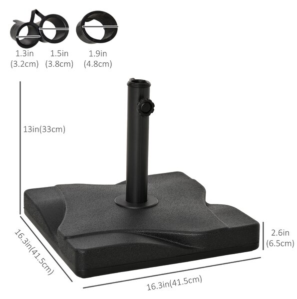 Outsunny Cement Parasol Base: Durable Umbrella Weight Stand, Sleek Black Design Aosom UK