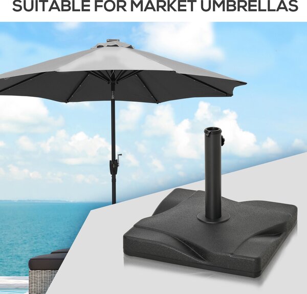 Outsunny Cement Parasol Base: Durable Umbrella Weight Stand, Sleek Black Design Aosom UK