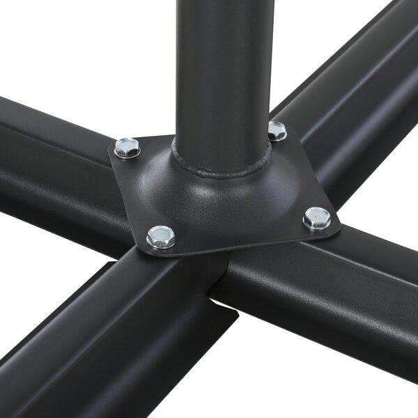 Outsunny Parasol Base: 4-Piece Fillable Steel Cross Stand for Garden Umbrellas, Sand/Water Fillable, Black Aosom UK