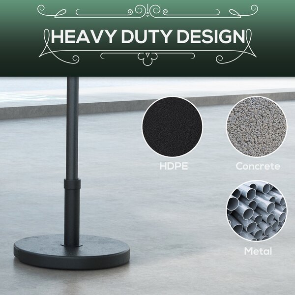 Outsunny 15kg Concrete Parasol Base: Heavy-Duty Rattan-Effect Stand for Outdoor Umbrellas, 46.5cm, Granite Grey Aosom UK