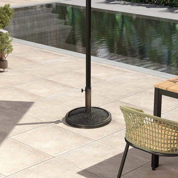 Outsunny 12kg Resin Garden Parasol Base, Heavy Duty Sun Umbrella Base for 32, 38, 48 mm Umbrella Poles for Deck Poolside, Bronze Tone