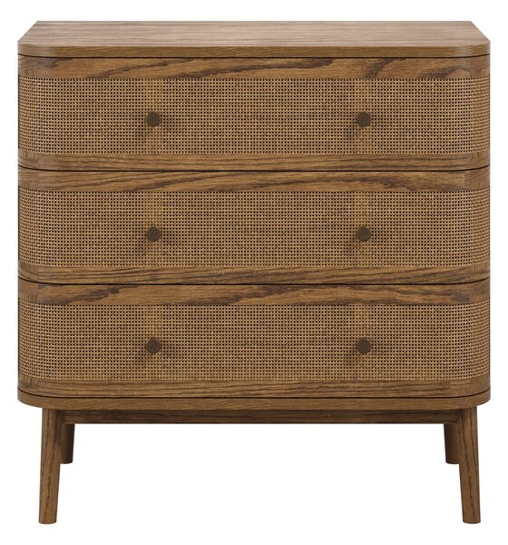 Callie 3 Drawer Chest, Smoked Wood