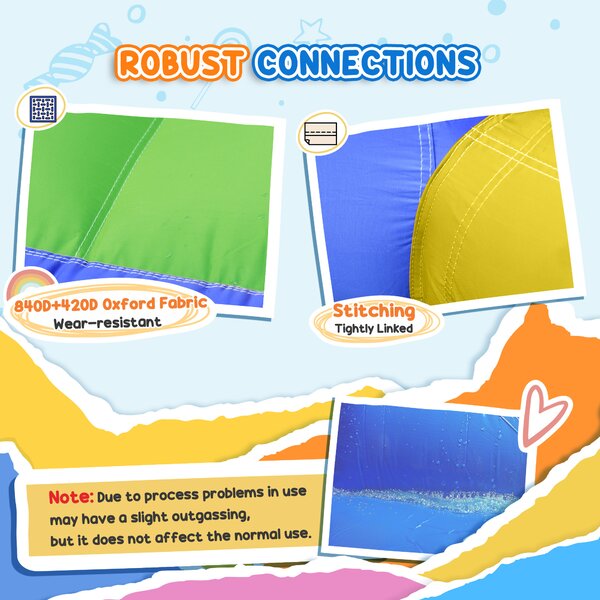 Outsunny 5 in 1 Kids Bounce Castle Large Castle Style Inflatable House Slide Trampoline Pool Water Gun Climbing Wall for Kids Age 3-8