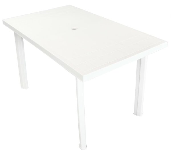Garden Table White 126x76x72 cm Plastic