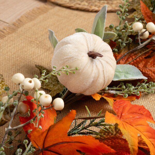 Artificial Green & Orange Pumpkin Garland