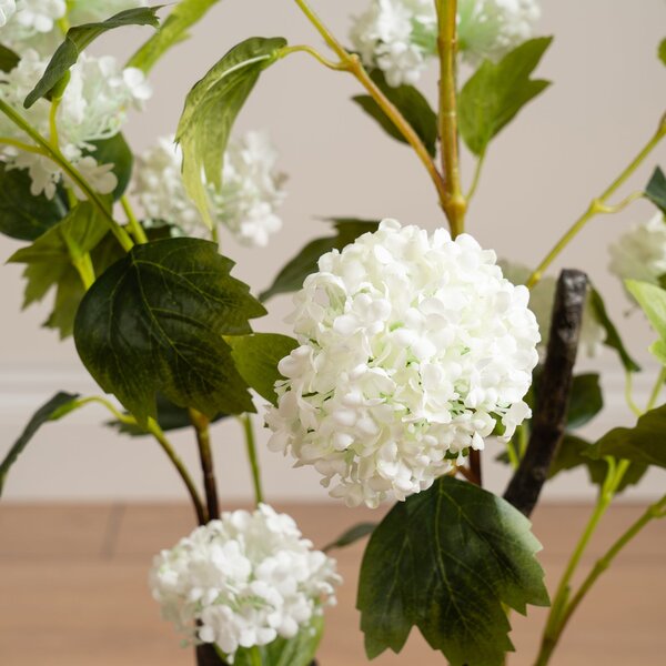 Artificial Hydrangea in Black Plant Pot