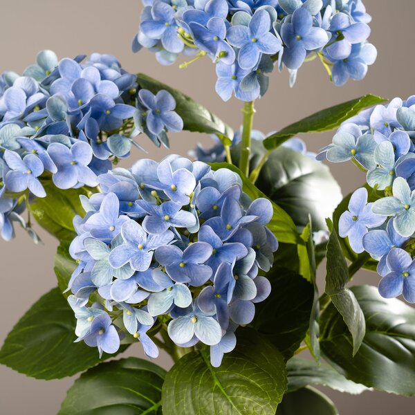 Artificial Real Touch Hydrangea in Black Plant Pot