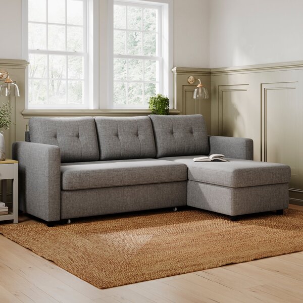 Barker Flatweave Trundle Corner Chaise Sofa Bed