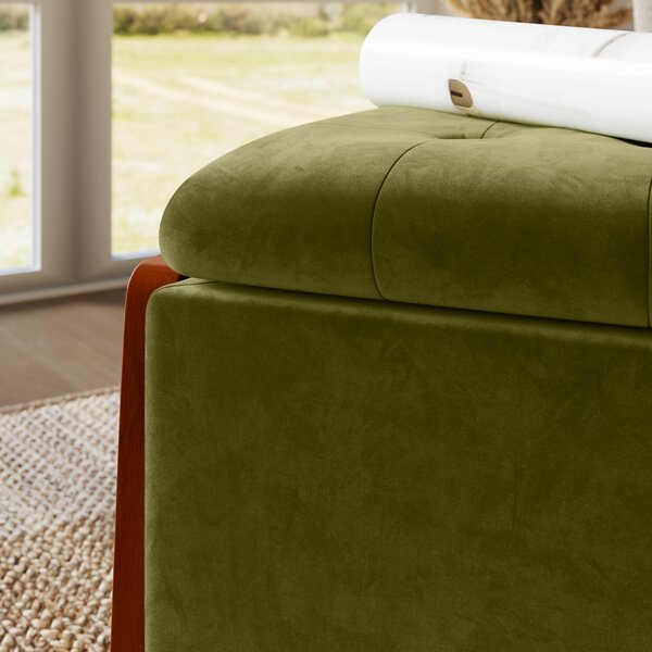 Annie Olive Velvet Footstool