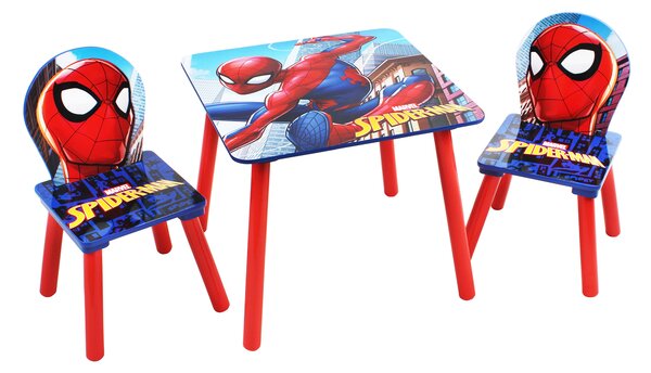 Marvel Spiderman Wooden Table and 2 Chairs Set