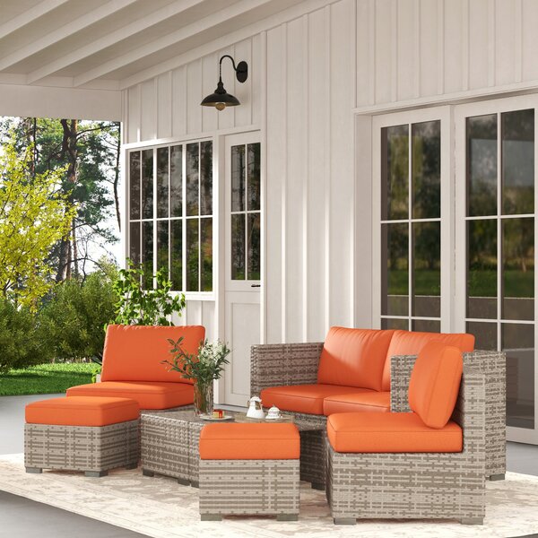 Outsunny 8 Piece Outdoor Patio Furniture Set, Rattan Sofa Set with Footstools and Coffee Tables Aosom UK