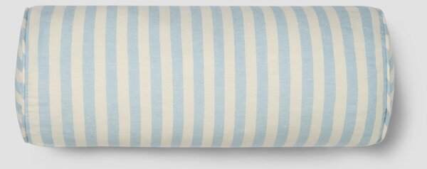 Coastal Blue Pembroke Stripe Linen Blend Bolster Filled Cushion | 20x55cm | Piglet in Bed