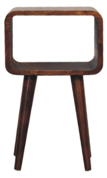 Narrow Nightstand, Open Shelf with Open Shelf and Stain-Based Finish, Wooden Bedside Table for Bedroom, Brown Aosom UK
