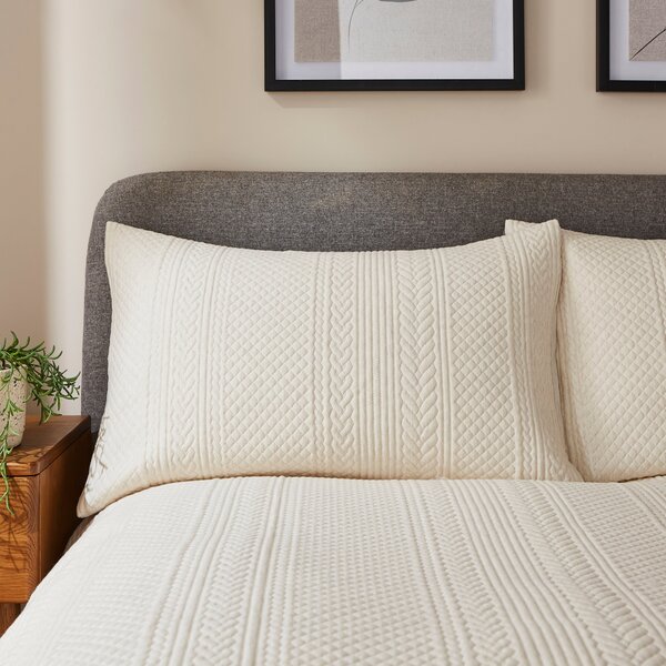 Blakely Cable Duvet Cover and Pillowcase Set