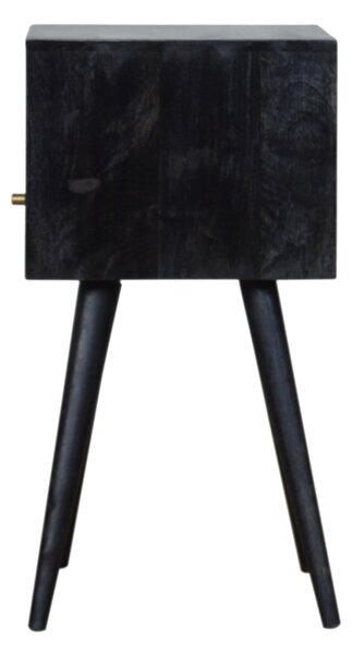 Mini Nightstand with Drawer and Open Shelf, Sustainable Construction, Small side table for Bedroom, 30L x 30W x 57H cm, Black Aosom UK