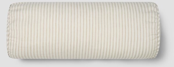 Oatmeal Stripe Linen Blend Bolster Filled Cushion | 20x55cm | Piglet in Bed