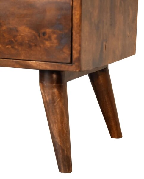 Bedside Cabinet with 2-Drawers & Open Shelf, Classic Nightstand for Home Display & Storage, 35L x 45W x 60H cm, Brown Aosom UK