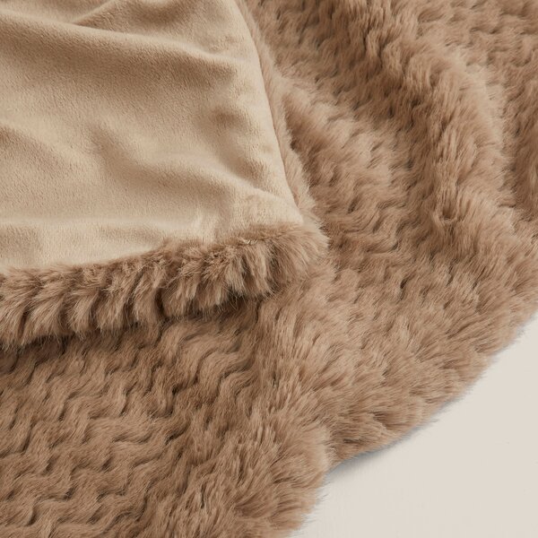 Chevron Fur Throw Blanket 130cm x 180cm