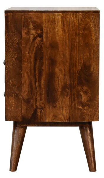 Bedside Cabinet with 2-Drawers & Open Shelf, Classic Nightstand for Home Display & Storage, 35L x 45W x 60H cm, Brown Aosom UK