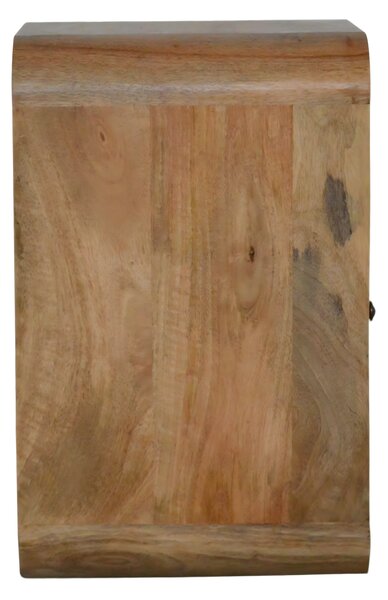 Wood Nightstand with Drawer & 2 Open Slots, Stain Finish, Bedside Cabinet for Bedroom & Living Room, Brown Aosom UK