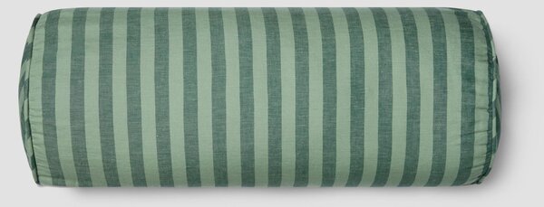 Pine Green Pembroke Stripe Linen Blend Bolster Filled Cushion | 20x55cm | Piglet in Bed
