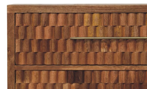 Bedside Chest with 3 Drawers, Bedside Cabinet with Mango Wood for Easy Storage, Brown Aosom UK
