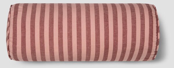 Rhubarb & Rose Pembroke Stripe Linen Blend Bolster Filled Cushion | 20x55cm | Piglet in Bed