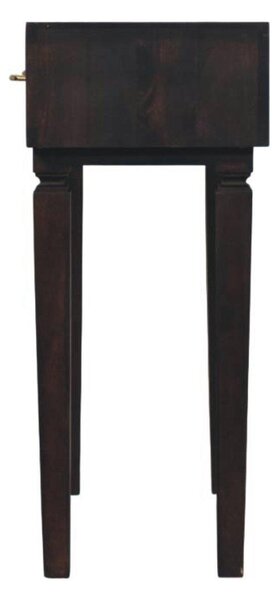 Solid Wood Arno Console Table with 2 Smooth-Gliding Drawers, Handcrafted Bedside Table with Mango Wood, 35L x 80W x 82H cm, Brown Aosom UK