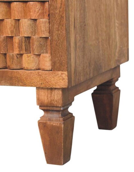 2-Drawers Bedside Cabinet, Wood Nightstand with Open Shelf, Eco-Conscious Build, 35L x 45W x 60H cm, Brown Aosom UK