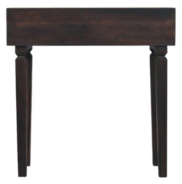 Solid Wood Arno Console Table with 2 Smooth-Gliding Drawers, Handcrafted Bedside Table with Mango Wood, 35L x 80W x 82H cm, Brown Aosom UK