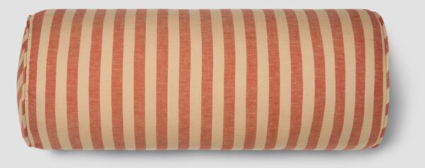Sandstone Red Pembroke Stripe Linen Blend Bolster Filled Cushion | 20x55cm | Piglet in Bed