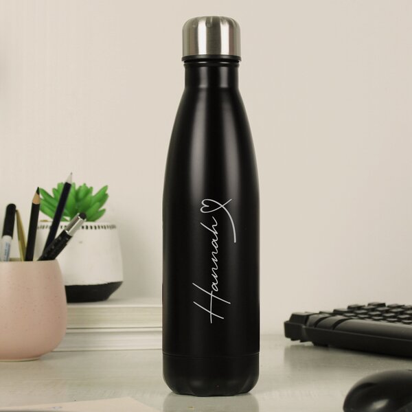 Personalised Heart Metal Insulated Drinks Bottle