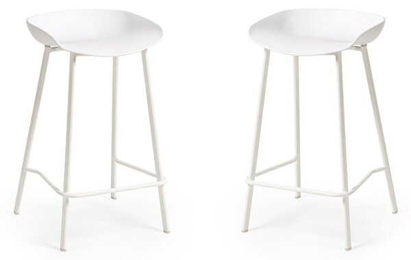 Renzo Set Of 2 Bar Stools, Metal