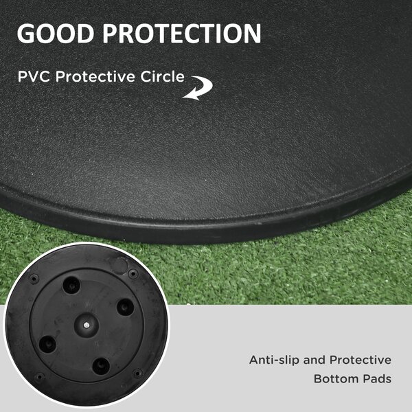 Outsunny 20kg Parasol Base Heavy Duty Cement Umbrella Base Round-Grey/Black Aosom UK