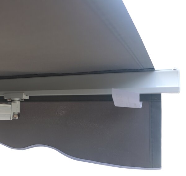 Outsunny 3 x 2.5m Garden Patio Manual Awning Retractable Canopy Sun Shade Shelter with Fittings and Crank Handle Grey