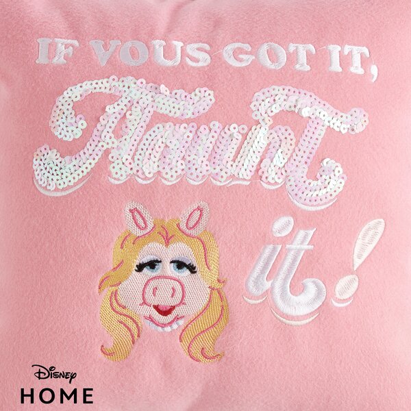 Disney Muppets Miss Piggy Slogan Square Cushion