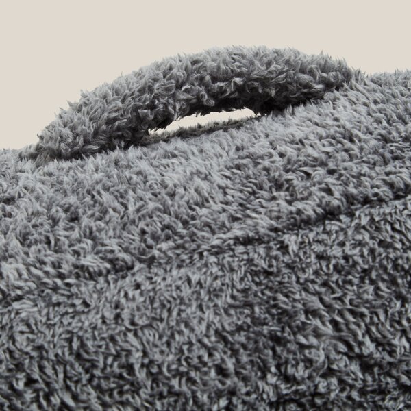 Charcoal Teddy Bear Cuddle Cushion for Single Bed