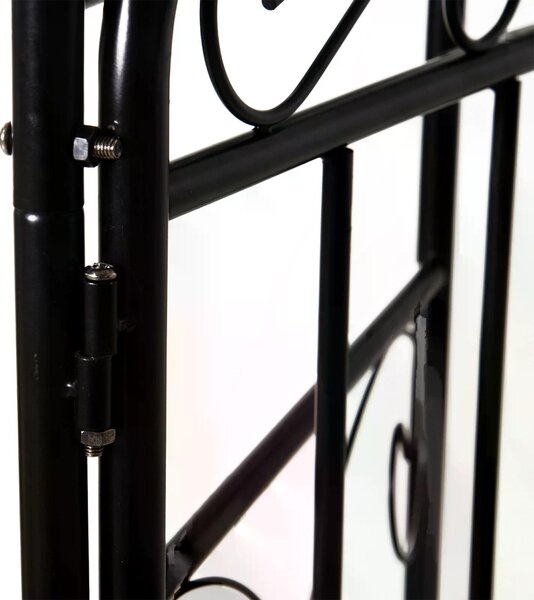 Outsunny Metal Garden Archway, Garden Arch Trellis with Gate for Climbing Plants, 108L x 45W x 215Hcm, Black Aosom UK