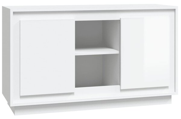 Sideboard High Gloss White 102x35x60 cm Engineered Wood