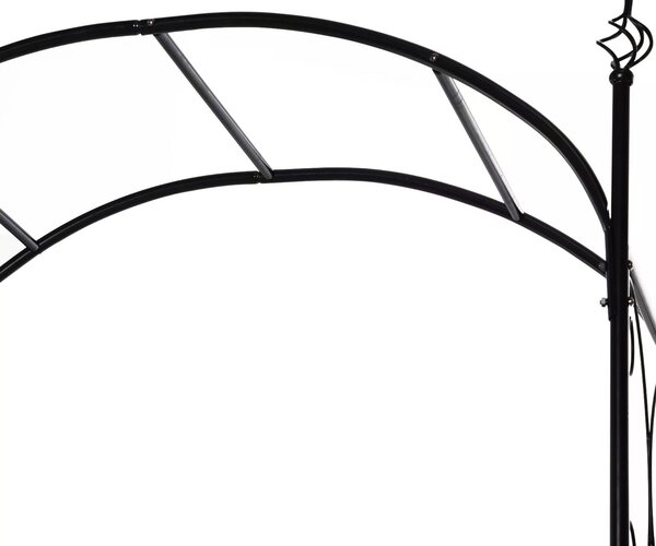 Outsunny Metal Garden Archway, Garden Arch Trellis with Gate for Climbing Plants, 108L x 45W x 215Hcm, Black Aosom UK