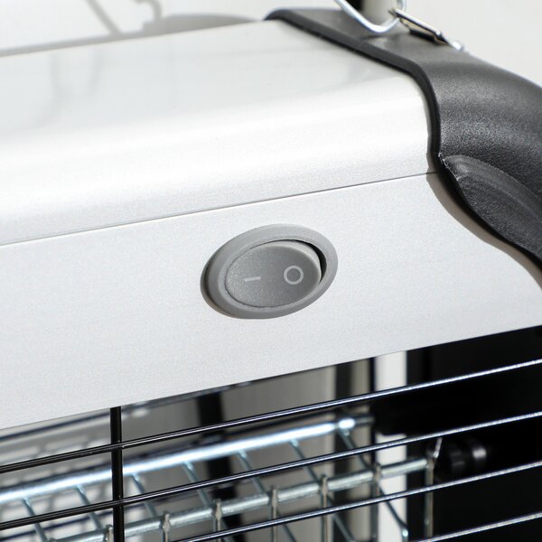 Outsunny Electric Insect Killer, 30W, Free Standing or Wall Hanging, Fly Mosquito Zapper, 60m2 Coverage, Silver Aosom UK