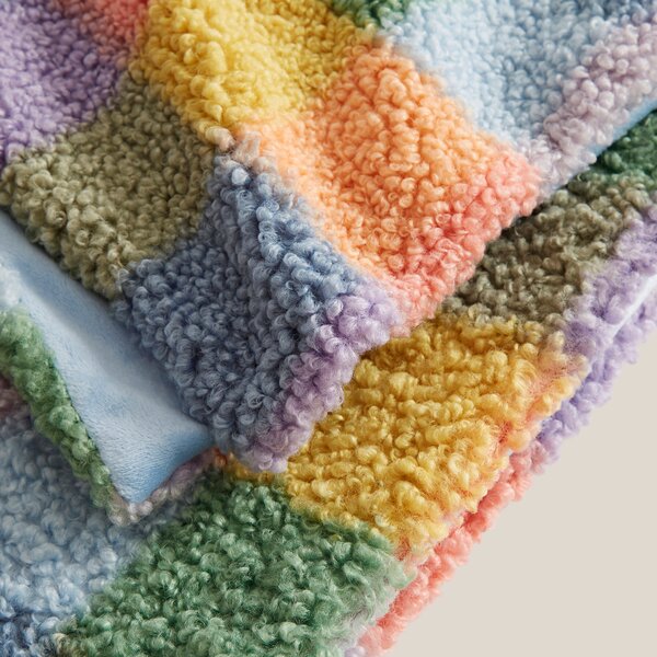 Brights Checkerboard Boucle Throw Blanket