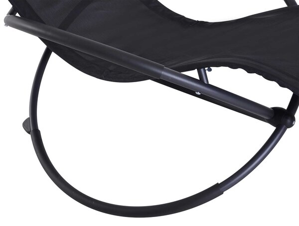 Outsunny Orbital Lounger, Zero Gravity Patio Chaise, Foldable Rocking Chair with Pillow, Black. Aosom UK