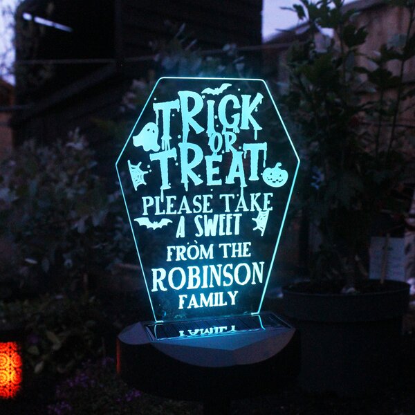 Personalised Trick or Treat Outdoor Solar Light