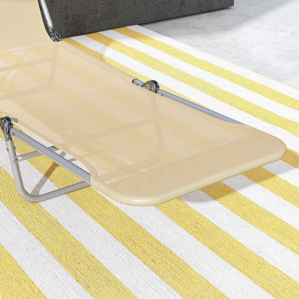 Outsunny Set of Two Steel Frame Sun Loungers, with Reclining Backs - Brown Aosom UK