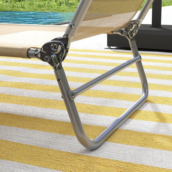 Outsunny Set of Two Steel Frame Sun Loungers, with Reclining Backs - Brown Aosom UK