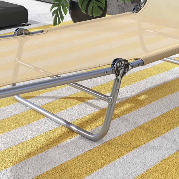 Outsunny Set of Two Steel Frame Sun Loungers, with Reclining Backs - Brown Aosom UK