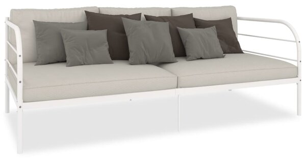 284672 DayBed Frame without Mattress White Metal 90x200 cm